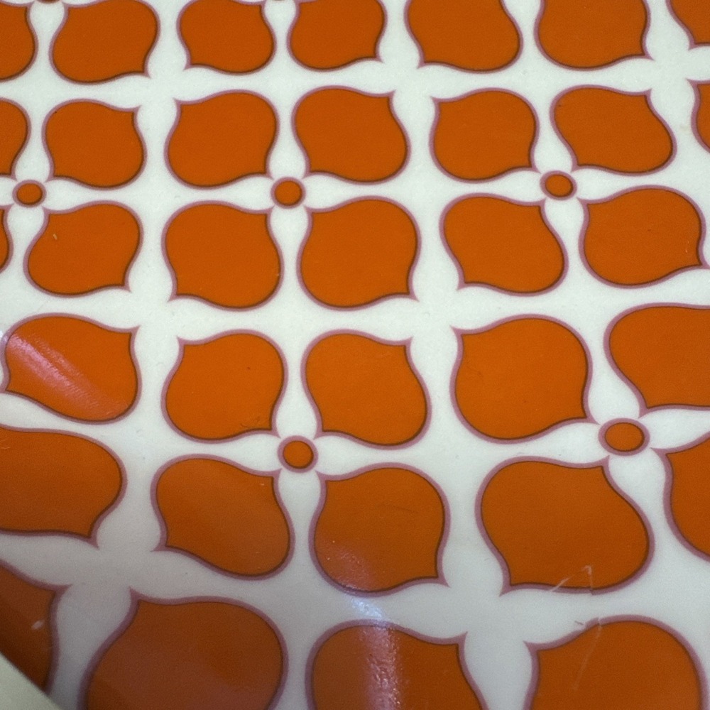 Jonathan Adler Geometric Pair Of Serving Platters In Orange And Pink Retro Funky - Picture 2 of 11